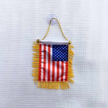 Load image into Gallery viewer, A&amp;S Fringy Car Rearview Mirror Hanging USA Flag
